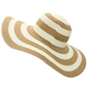 Target Beachwear Floppy Sun Hat Tan & White Striped